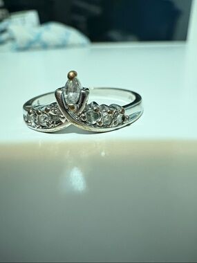 ❤️‍🔥3/10$❤️‍🔥Silver Marquise and Round CZ Accent Women's Ring - Silver